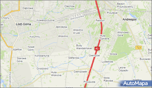 mapa Budy Wandalińskie, Budy Wandalińskie na mapie Targeo