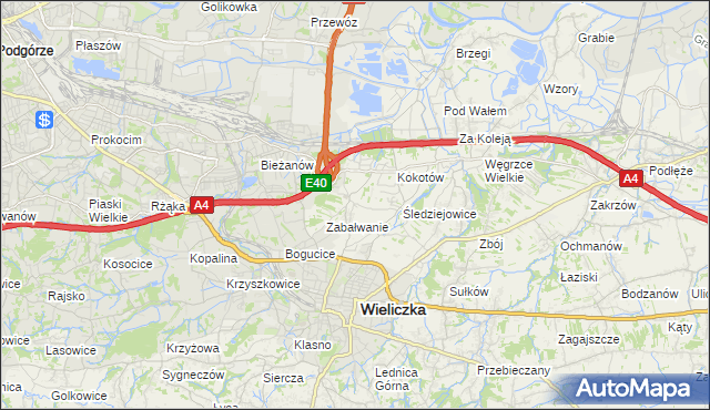 mapa Czarnochowice, Czarnochowice na mapie Targeo