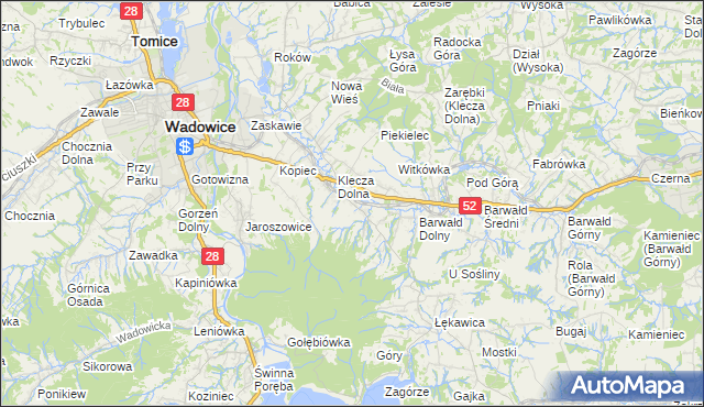 mapa Klecza Górna, Klecza Górna na mapie Targeo