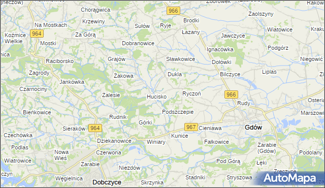 mapa Niżowa, Niżowa na mapie Targeo