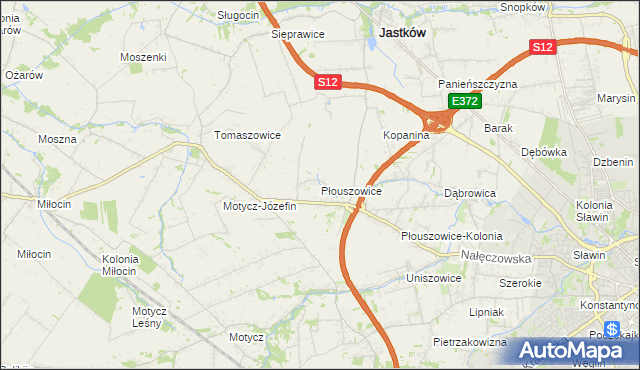 mapa Płouszowice, Płouszowice na mapie Targeo