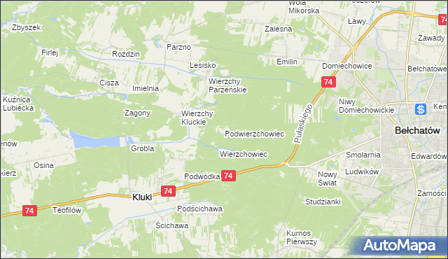 mapa Podwierzchowiec, Podwierzchowiec na mapie Targeo