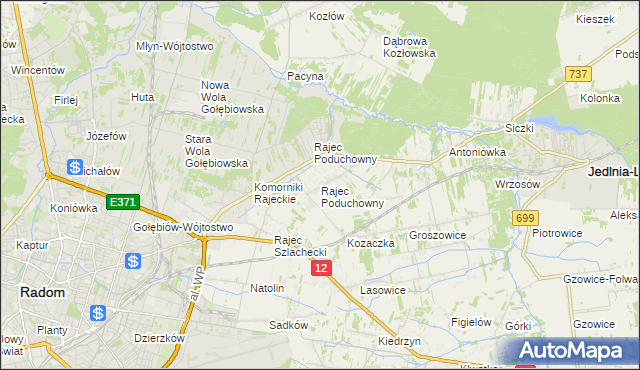 mapa Rajec Poduchowny, Rajec Poduchowny na mapie Targeo