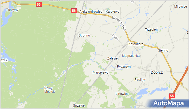 mapa Stronno gmina Koronowo, Stronno gmina Koronowo na mapie Targeo