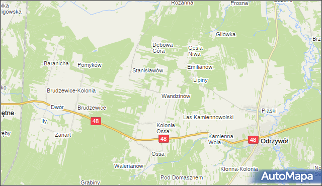 mapa Wandzinów, Wandzinów na mapie Targeo