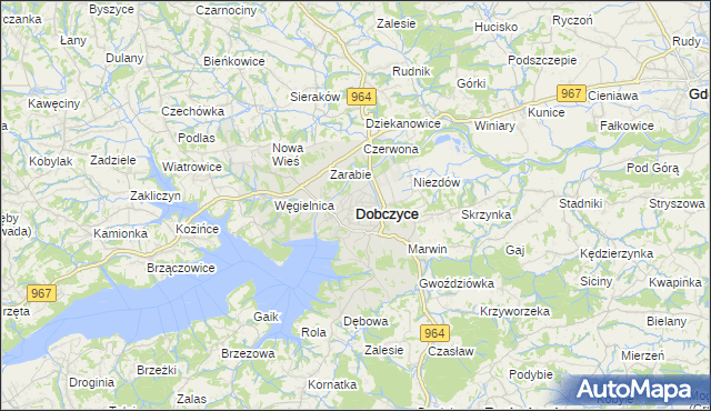 mapa Dobczyce, Dobczyce na mapie Targeo