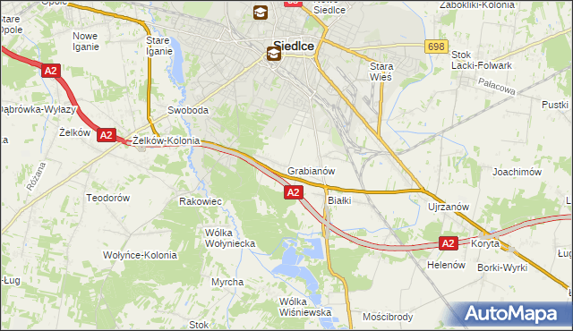 mapa Grabianów, Grabianów na mapie Targeo