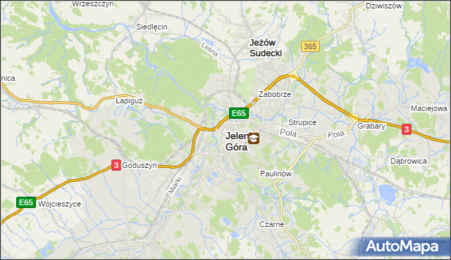 mapa Jelenia Góra, Jelenia Góra na mapie Targeo