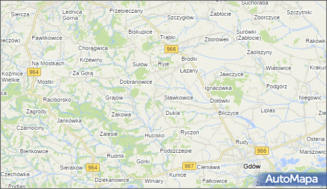 mapa Sławkowice, Sławkowice na mapie Targeo