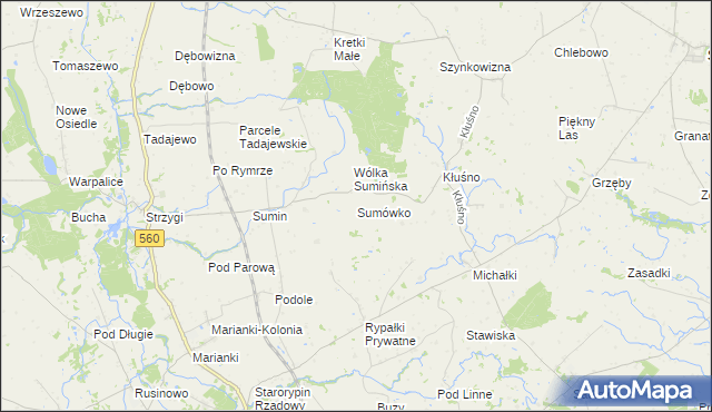 mapa Sumówko gmina Osiek, Sumówko gmina Osiek na mapie Targeo