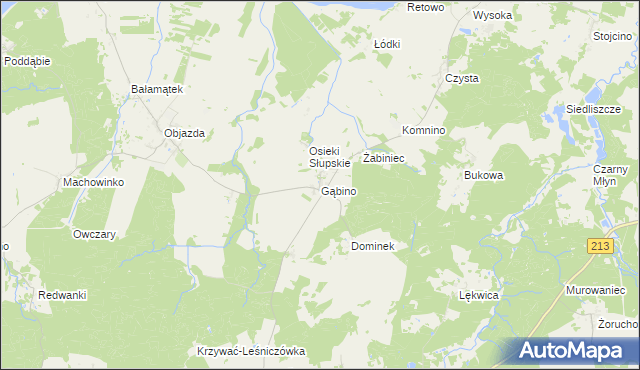 mapa Gąbino, Gąbino na mapie Targeo