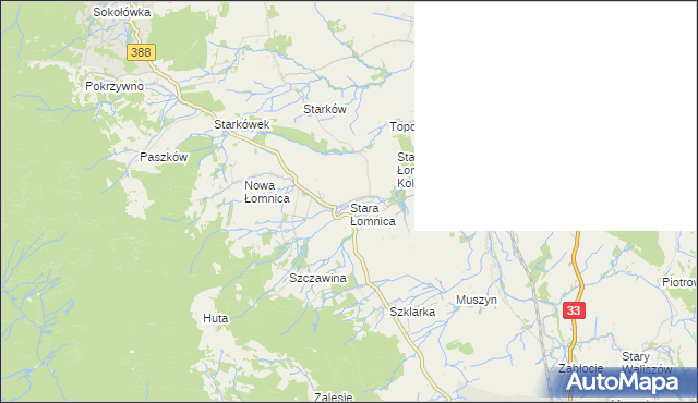 mapa Stara Łomnica, Stara Łomnica na mapie Targeo