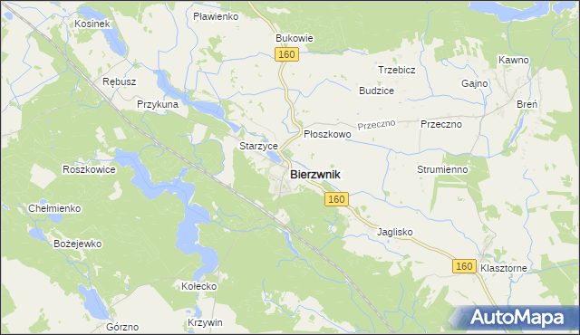 mapa Bierzwnik, Bierzwnik na mapie Targeo