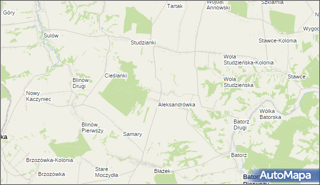 mapa Węglinek gmina Batorz, Węglinek gmina Batorz na mapie Targeo