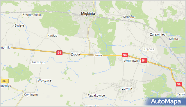 mapa Błonie gmina Miękinia, Błonie gmina Miękinia na mapie Targeo