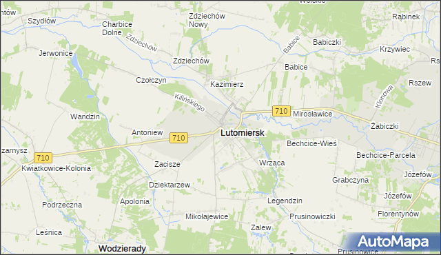 mapa Lutomiersk, Lutomiersk na mapie Targeo