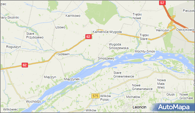 mapa Smoszewo, Smoszewo na mapie Targeo