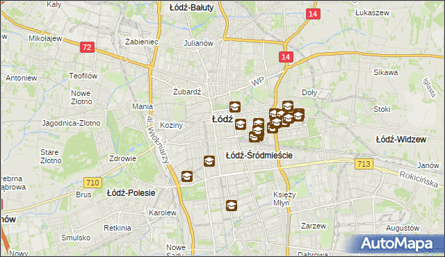 mapa Śródmieście gmina Łódź, Śródmieście gmina Łódź na mapie Targeo