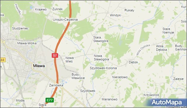 mapa Nowa Sławogóra, Nowa Sławogóra na mapie Targeo