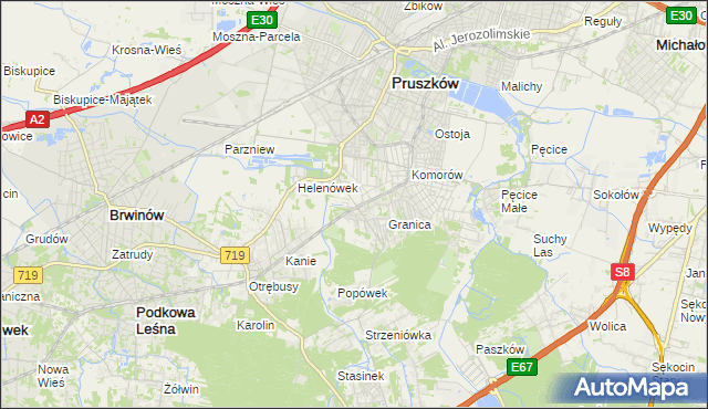 mapa Nowa Wieś gmina Michałowice, Nowa Wieś gmina Michałowice na mapie Targeo