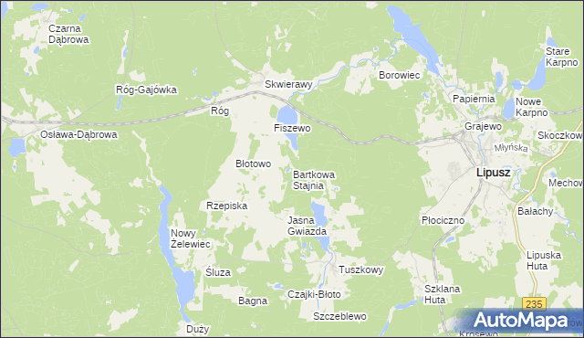 mapa Bartkowa Stajnia, Bartkowa Stajnia na mapie Targeo