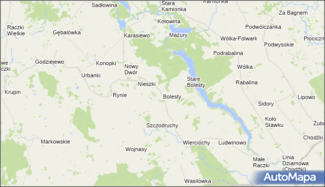 mapa Bolesty gmina Raczki, Bolesty gmina Raczki na mapie Targeo