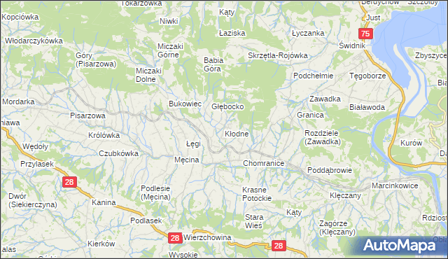 mapa Kłodne, Kłodne na mapie Targeo