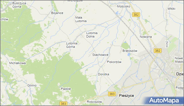 mapa Stachowice, Stachowice na mapie Targeo
