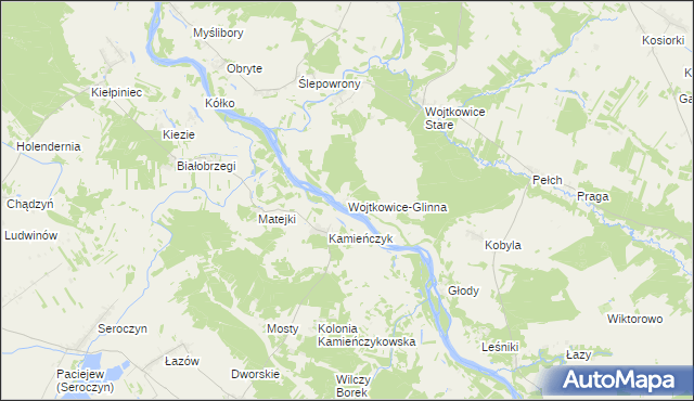 mapa Wojtkowice-Glinna, Wojtkowice-Glinna na mapie Targeo