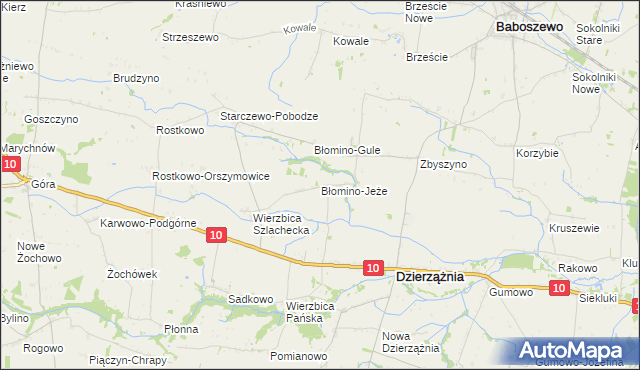 mapa Błomino-Jeże, Błomino-Jeże na mapie Targeo