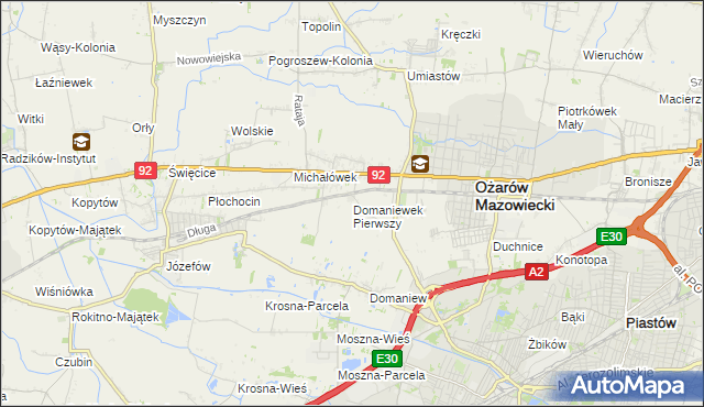 mapa Domaniewek Pierwszy, Domaniewek Pierwszy na mapie Targeo