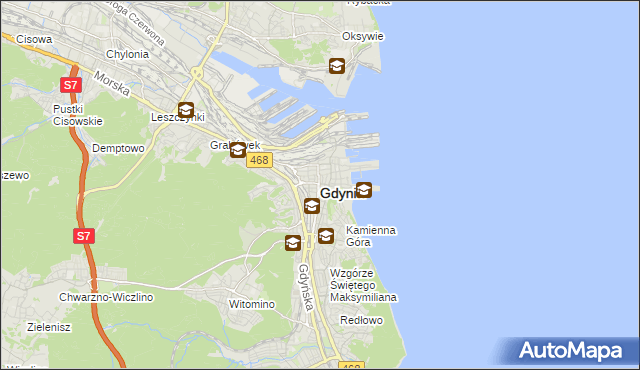 mapa Gdyni, Gdynia na mapie Targeo