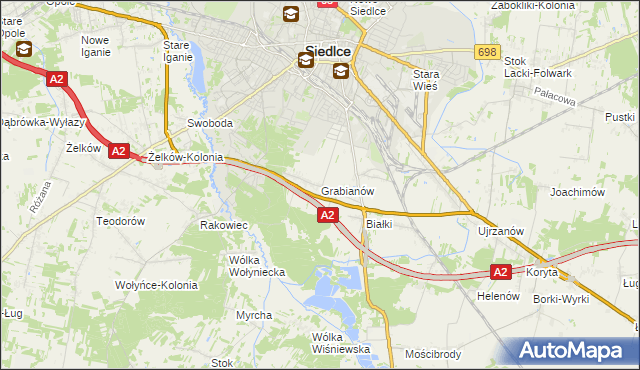 mapa Grabianów, Grabianów na mapie Targeo