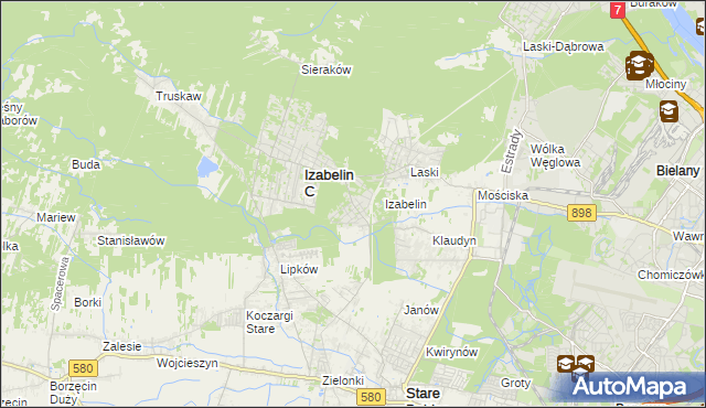 mapa Izabelin B, Izabelin B na mapie Targeo