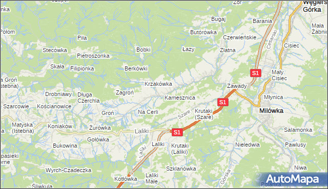 mapa Kamesznica, Kamesznica na mapie Targeo