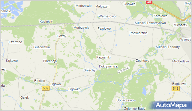 mapa Kapuśniki, Kapuśniki na mapie Targeo