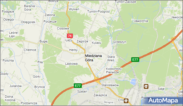 mapa Kostomłoty Drugie, Kostomłoty Drugie na mapie Targeo