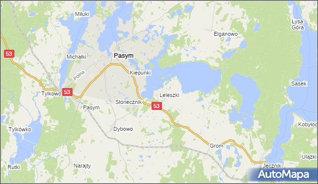 mapa Leleszki, Leleszki na mapie Targeo