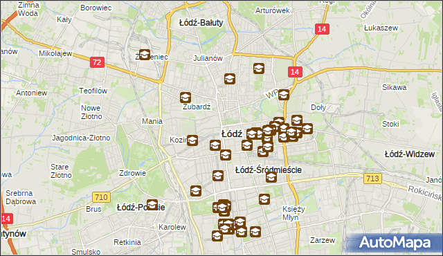 mapa Łodzi, Łódź na mapie Targeo