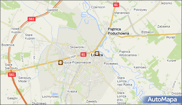 mapa Łomży, Łomża na mapie Targeo