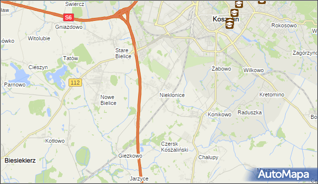 mapa Niekłonice, Niekłonice na mapie Targeo