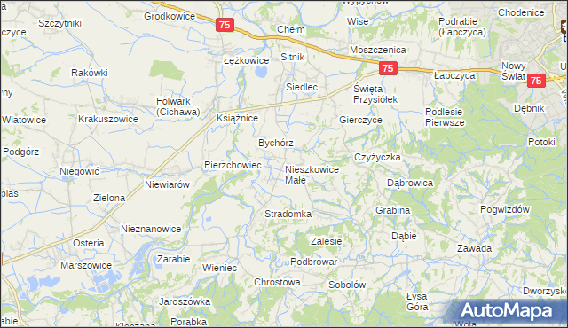 mapa Nieszkowice Małe, Nieszkowice Małe na mapie Targeo