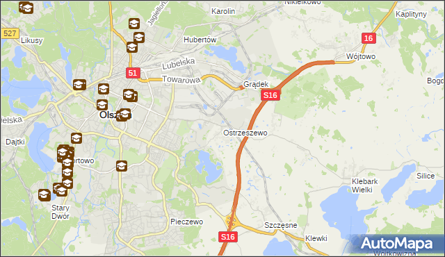 mapa Ostrzeszewo, Ostrzeszewo na mapie Targeo