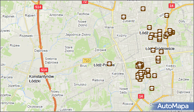 mapa Polesie gmina Łódź, Polesie gmina Łódź na mapie Targeo
