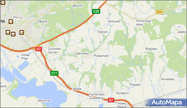 mapa Przezmark gmina Elbląg, Przezmark gmina Elbląg na mapie Targeo