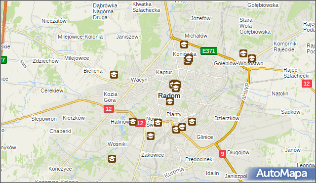mapa Radomia, Radom na mapie Targeo