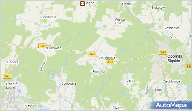 mapa Rościsławice, Rościsławice na mapie Targeo