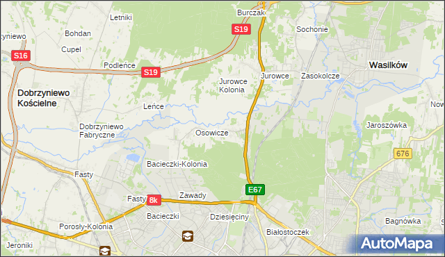 mapa Sielachowskie, Sielachowskie na mapie Targeo