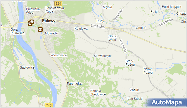 mapa Skowieszyn, Skowieszyn na mapie Targeo