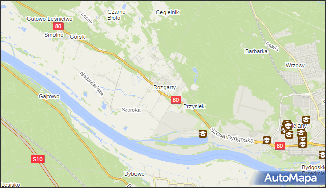 mapa Stary Toruń, Stary Toruń na mapie Targeo